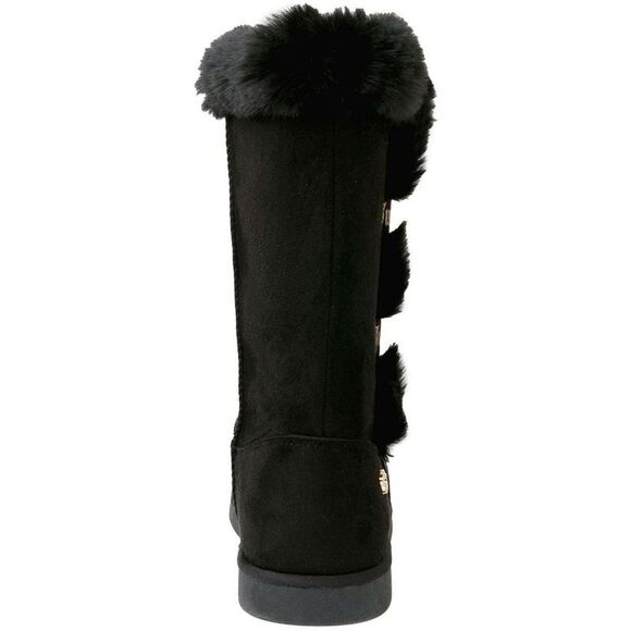 Juicy Couture Womens Koded Black Faux Suede Winter & Snow Boots Shoes New - Picture 3 of 3